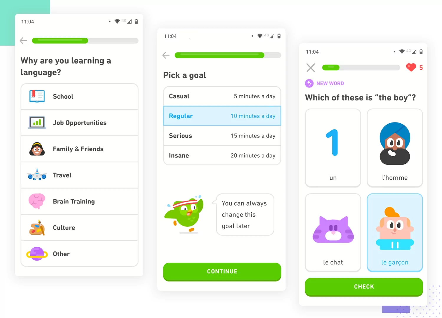 Duolingo example of visual proximity