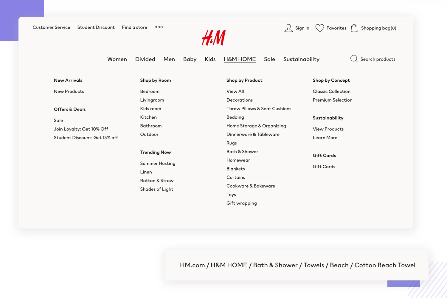 H&M website